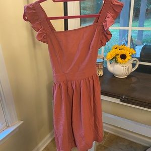 Red smock dress
